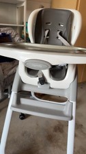 Ingenuity Baby High Chair White/Gray w Removable Tray, Safety Harness, Footrest