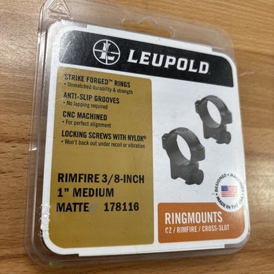 Leupold Ringmounts CZ / Rimfire 3/8  Cross-Slot 1'' Medium Matte 178116