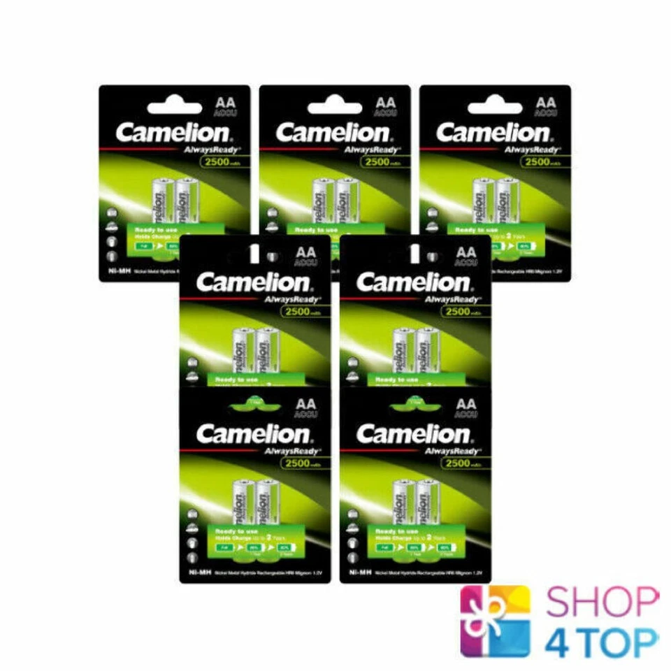 14x Piles Rechargeables CAMELION AA HR6 Mignon NiMH 2500 mAh 1,2 V - Photo 1/1