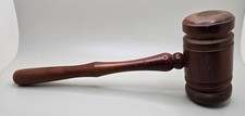 Vintage Wood Wooden Gavel Wood Judge Auctioneer Mallet 10'' Meeting Hammer