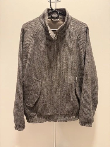 AURALEE Lama Shetland Wool Tweed Zip Blouson Brown Size 4 AW24 Wool Alpaca Japan - product listing photo