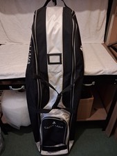 Green Lamb Wheeled Golf Travel Bag Flight Case Black with Internal Padding