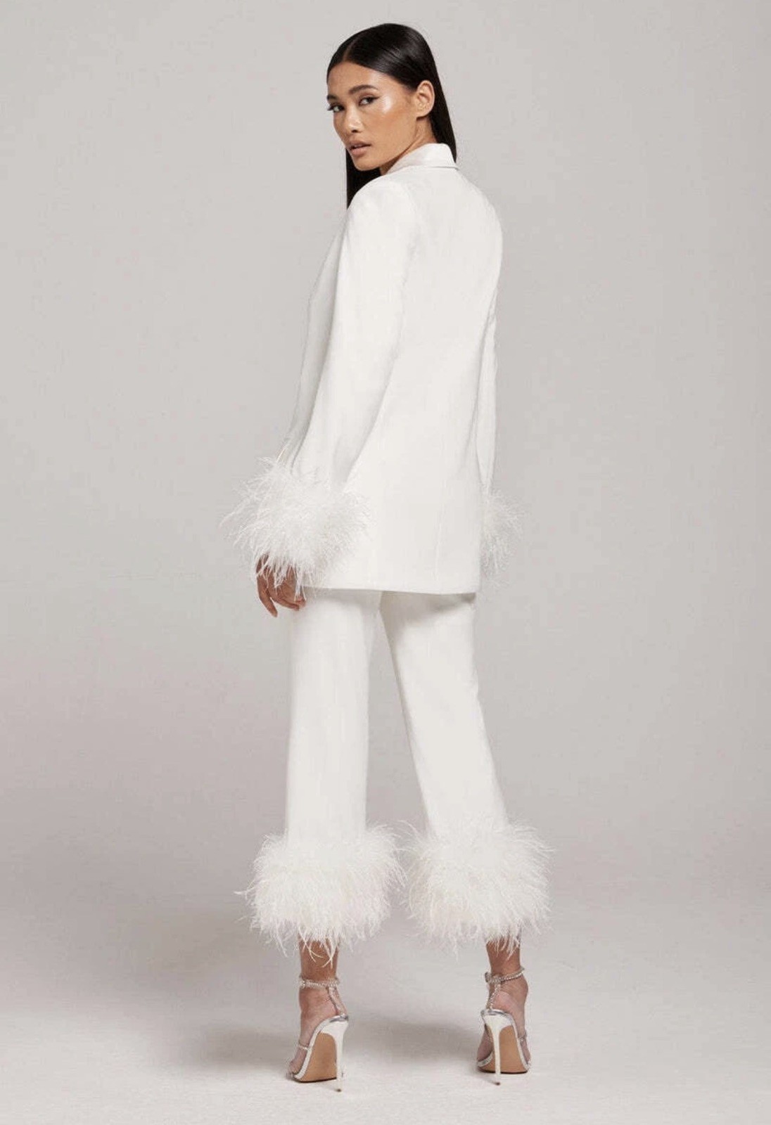 NADINE MERABI MARGOT WHITE BLAZER JACKET and trousers SIZE s / UK 8 *RRP £550 image 2