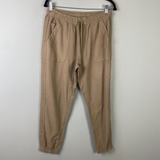 Athleta Farallon Jogger Pants Size 8 Pull On Drawstring Tan Athleisure Womens