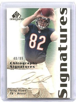 2007 SP Chirography - Signatures Greg Olsen #CS-GO Gold /99 RC Bears