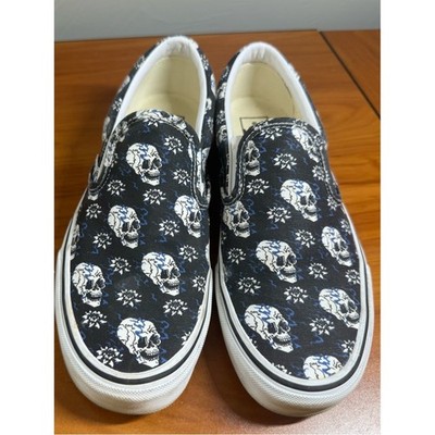 Vans Classic Slip On Canvas Sneaker Shoe Flash Skull Skater Gothic