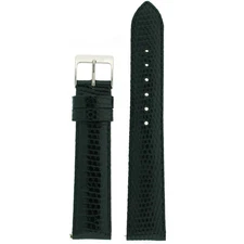 Watch Band GENUINE Lizard Black Stitched Quick Release 10mm - 22mm