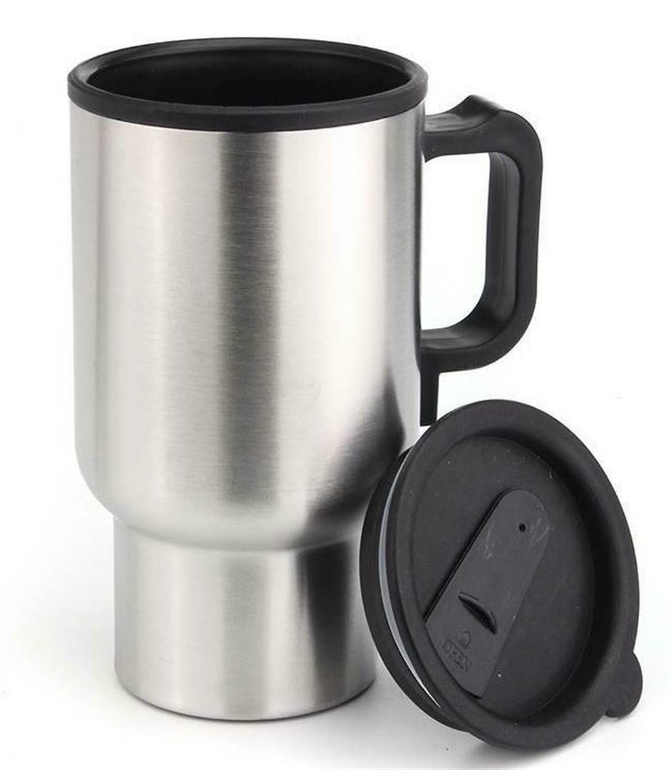 Electric 12 Volt S/Steel Travel Car Mug Coffee Tea Insulated 450ml