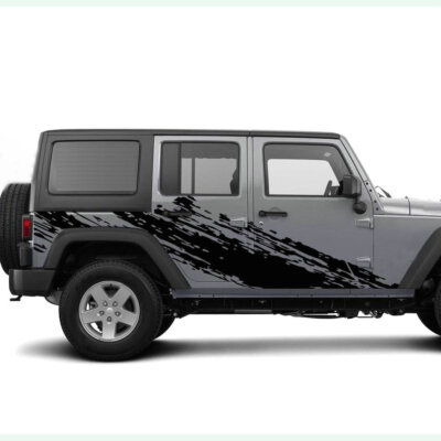 #ad Graphic Mud Splash Car Sticker For Jeep Wrangler Rubicon 4 Door Side Vinyl Decal $89.99