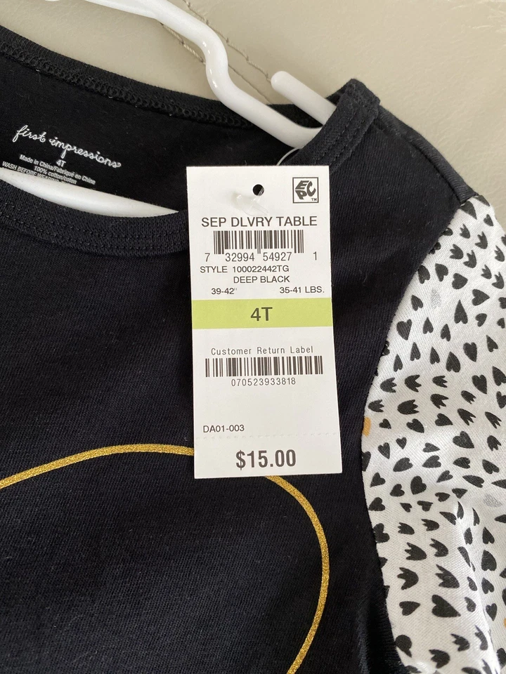 Conjunto Macys First Impressions Niña Para Vacaciones Talla 4T Top Y Pantalones 3T Foto 2 de 3