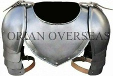 Medieval Iron Gorget Spaulders Shoulder Set Viking Halloween Pauldrons Armor