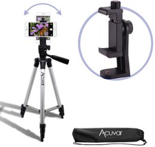50" Adjustable Camera Tripod with 360  Rotating Phone Mount Holder Universal Fit