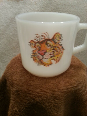 Vintage Anchor Hocking Fire King Tiger Coffee Cup Tea Milk Esso Exxon 