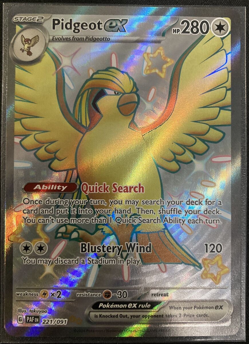 Pokemon Pidgeot EX 221/091 Shiny Ultra Rare Full Art Pokemon Pidgeot EX 221/091 Shiny Ultra Rare Full Art