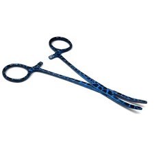 Doll Making Tool 5.5" Locking Hemostat Forceps Stainless Steel CRV Jaws, Blue