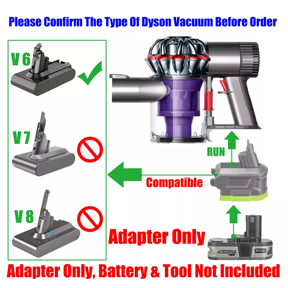 Suitable For Dyson V6 DC58 DC62 Vacuum Cleaner Accessories Built