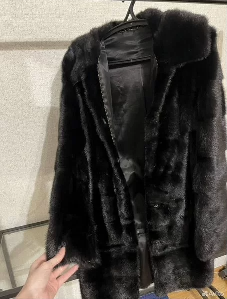 Pelliccia Visone Pelliccia Ecologica Con Cappuccio Nera Cappotto