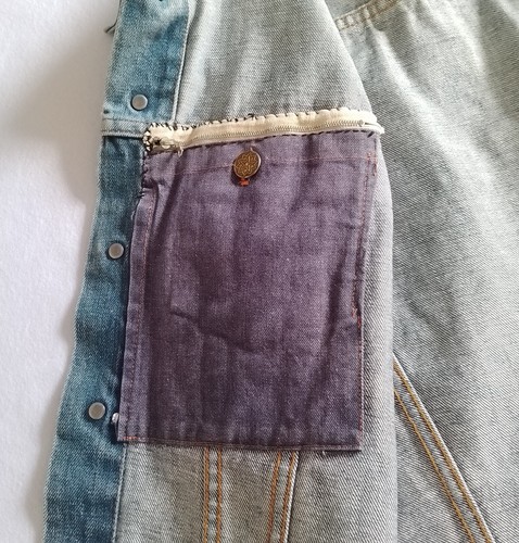 Mens Levis Blue Orange Tab Distressed Denim Vest Equivalent to Small - Picture 8 of 8