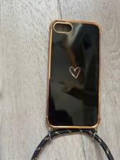 Handykette mit Herz schwarz Umhängeband für iphone 8 - unbenutzt