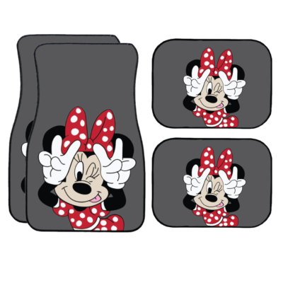 Disney Car Mat Grey Peace Minnie Mouse Car Mat Fits most
