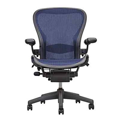 Herman Miller Aeron Chair Open Box Size C Lumbar Blue Mesh