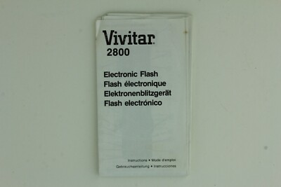 Bedienungsanleitung Vivitar 2800 Blitzgerät flash (12051432)