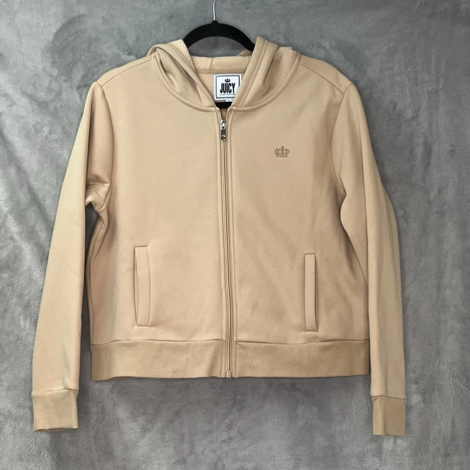 Juicy by Juicy Couture Light Brown Full Zip Hoodie Women's Sz L Sweatshirt - Image 2 of 4