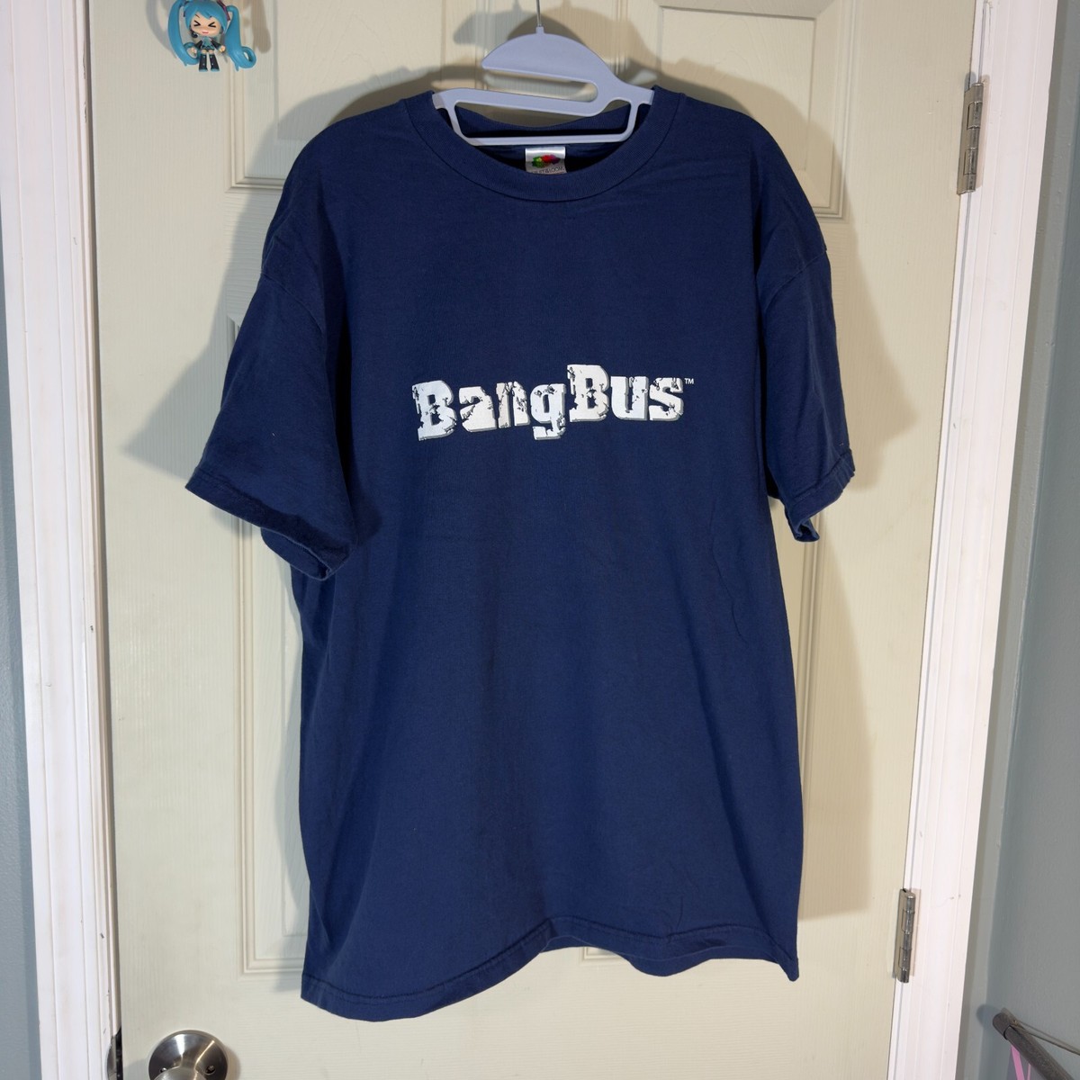 VTG Bang Bus T-Shirt sz XL Navy Promo Rare 2000s Y2K Skateboarding 