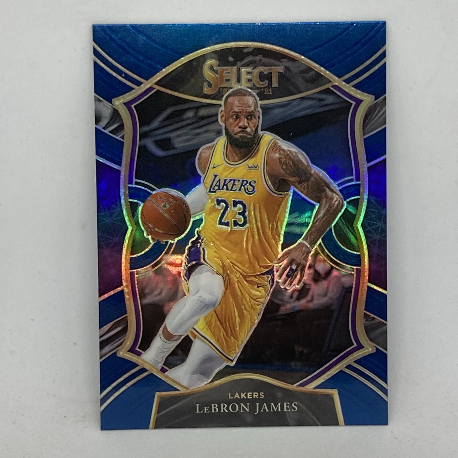 Lebron James Blue Prizm Insert 2020-21 Panini Select Basketball Card #23 Mint