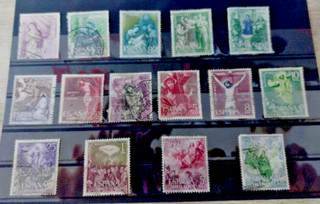 Spanish Stamps 1962 Mysteries Of The Rosary In Good Used Condition Set Of 15