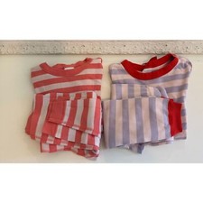 Hanna Andersson Kid  s Size 8 Bundle of 2 Long John Striped Pajama Sets