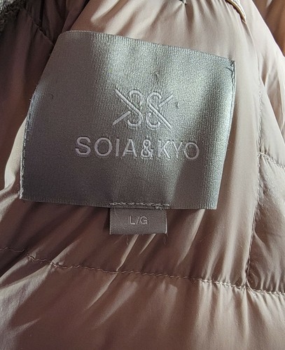 SOIA & KYO Soraya Down Hooded Puffer Coat, Dusty Pink, Womens Size Large - Picture 7 of 8