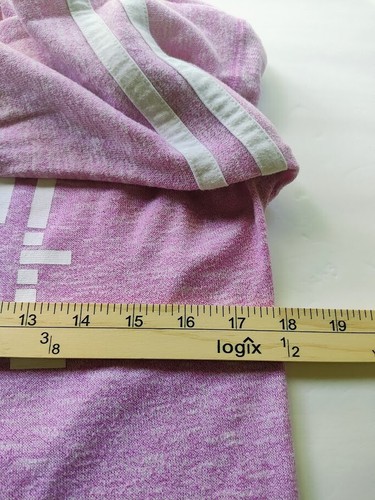 Justice Girls Size 18 Hooded Shirt Purple Heather White Logo Pullover - Picture 4 of 5