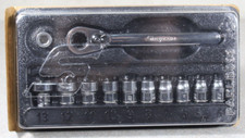 Snap On 112RTSM 12pc 1/4" Metric Flank Drive Low Pro Ratchet/Socket Set #I-9644