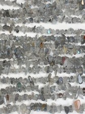 Natural Blue Gray Labradorite Nugget Pebble Irregular Chip Beads 32" Strand