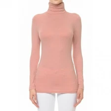 WOMEN Turtle Neck LONG SLEEVE TOP SOFT COTTON STRETCH T SHIRT Reg Plus S-3XL