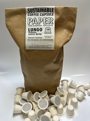 ''SALE'' Lungo extra forte/Espresso 100 Papierkapseln m. Kaffee für Nespresso