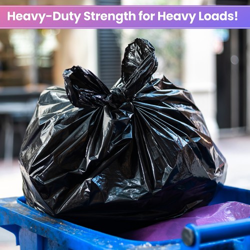 60X90CM STRONG BLACK HEAVY DUTY BIN LINERS BAGS RUBBISH WASTE REFUSE SACKS 90L - Picture 8 of 12