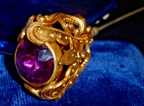 Art Nouveau Victorian Amethyst Hat Hair Pin from estate collection