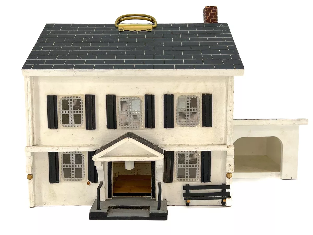 Modern Dollhouse with garage, Wooden dollhouse