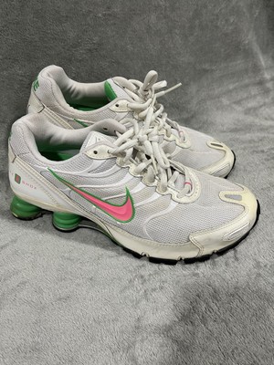 Nike Shox Womens BRS 1000 Running Shoes White  Pink and Green Size 9.5