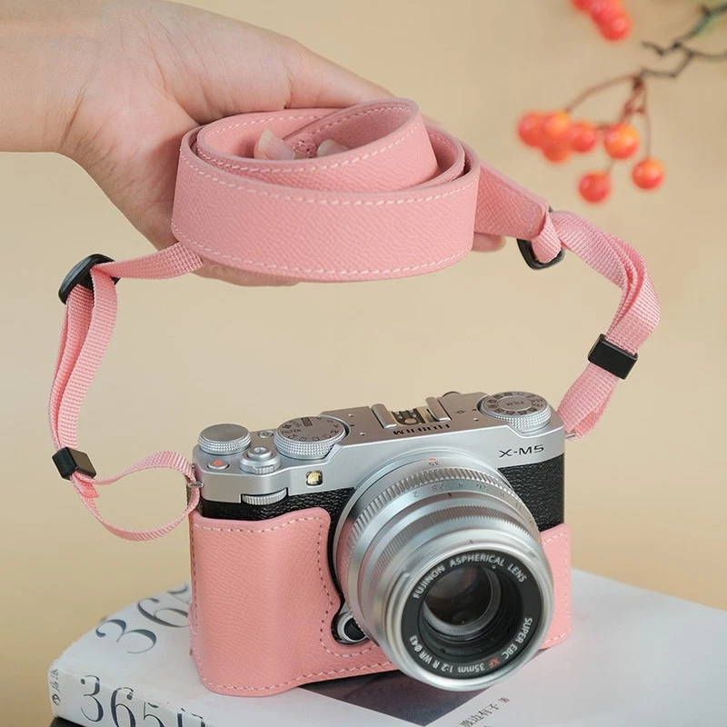 Genuine Leather Camera Bag Case Protect Cover Belt Strap For Fujifilm X-M5 XM5 - Image 2 of 4