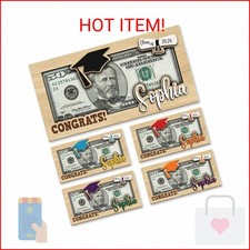 Personalized Graduation Money Holder 2026, Custom Engraved Wooden Cash Holder Ca