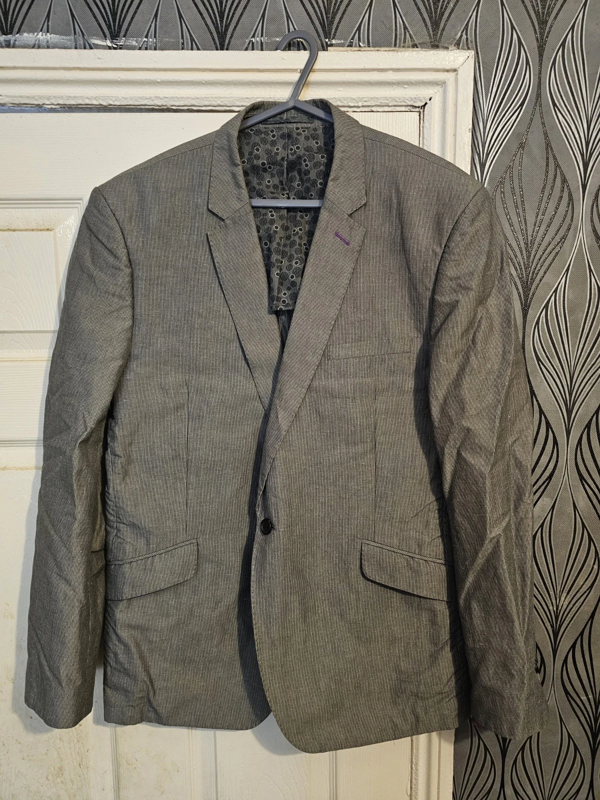 Ted Baker London Men's Grey Blazer Jacket Cotton Mix Size Uk Large