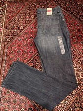 Wrangler Women's Dark Wash Distressed Straight Leg Jeans Size 11/12 - NWT