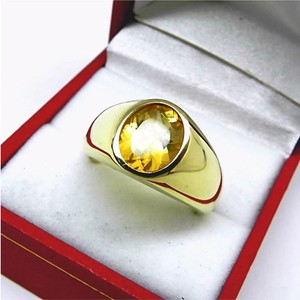 Authentic Beautiful Lab Grown Lemon Yellow Beryl Heliodor 10x8mm in 925 Heavy Gold plated