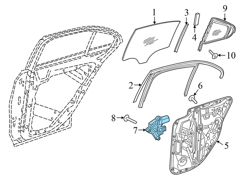 2015-2021 MERCEDES-BENZ C63 AMG S - Motor de janela traseira esquerda 2139060502 - Imagem 3 de 4