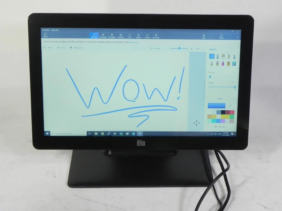 Elo 15.6" Touchscreen LCD Monitor E318746 ET1502L-2UWB-1-G w/ Stand + Cables - Image 2 of 4