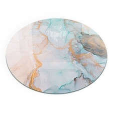 Pannello in Vetro Sotto Camino, Robusto Contro Scintille Ondulazioni di Colore Astratto fi90 cm