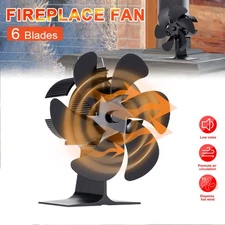 Heat Powered Wood Stove Fan 6-Blade Silent Fireplace Fan for Wood Burning Stove